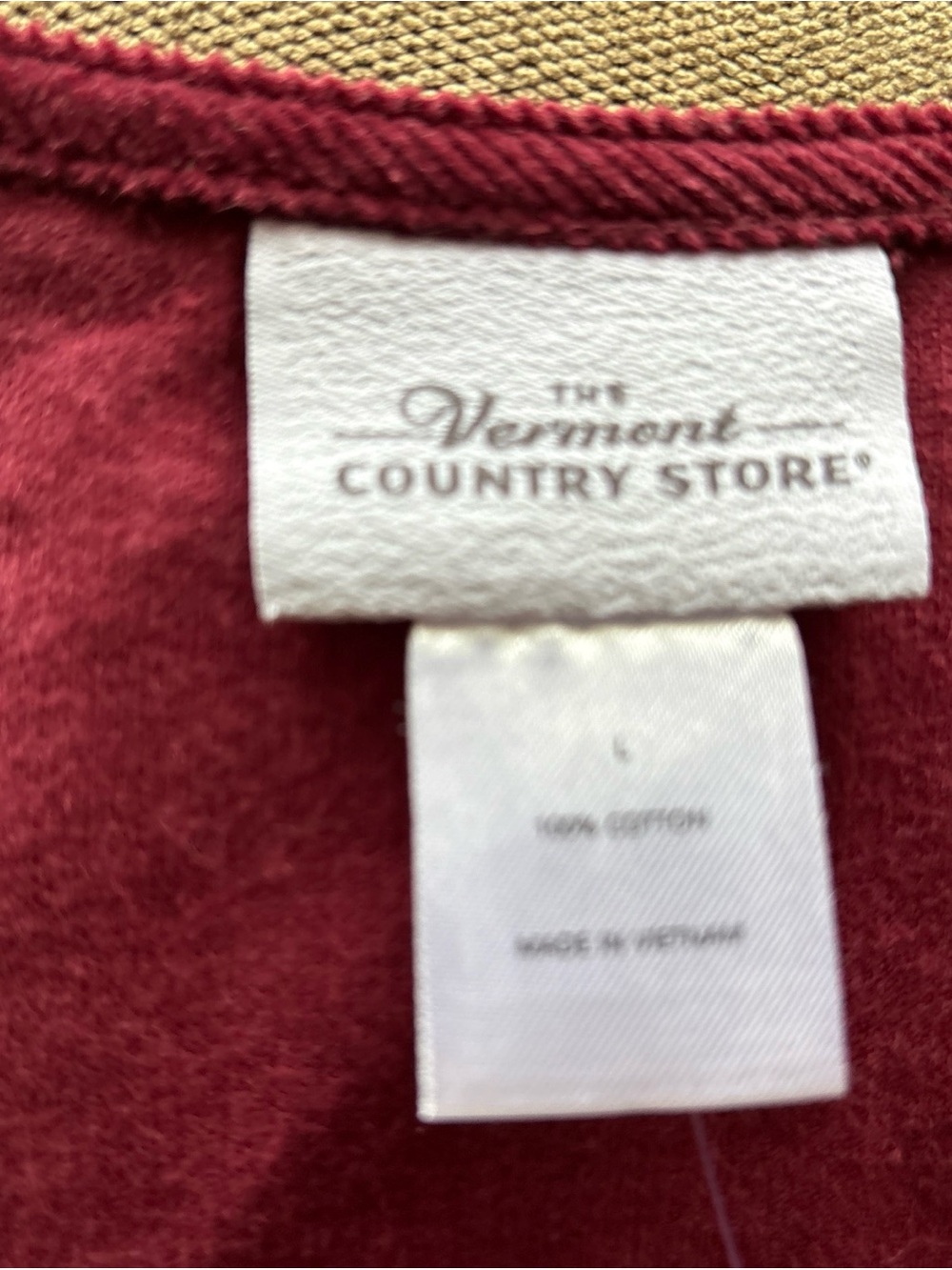 The Vermont Country Store Button Front Corduroy Jumper Overall Dress Large Wine - Picture 6 of 7